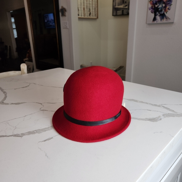 San Diego Hat Company Women's Wool Felt Cloche Hat with Sequin Lace Aplique Trim - Picture 4 of 8